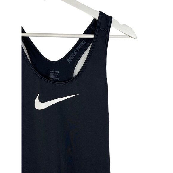 Nike Tank Top Women Activewear Workout Running Gym Yoga Black White Medium Pro - Picture 3 of 11